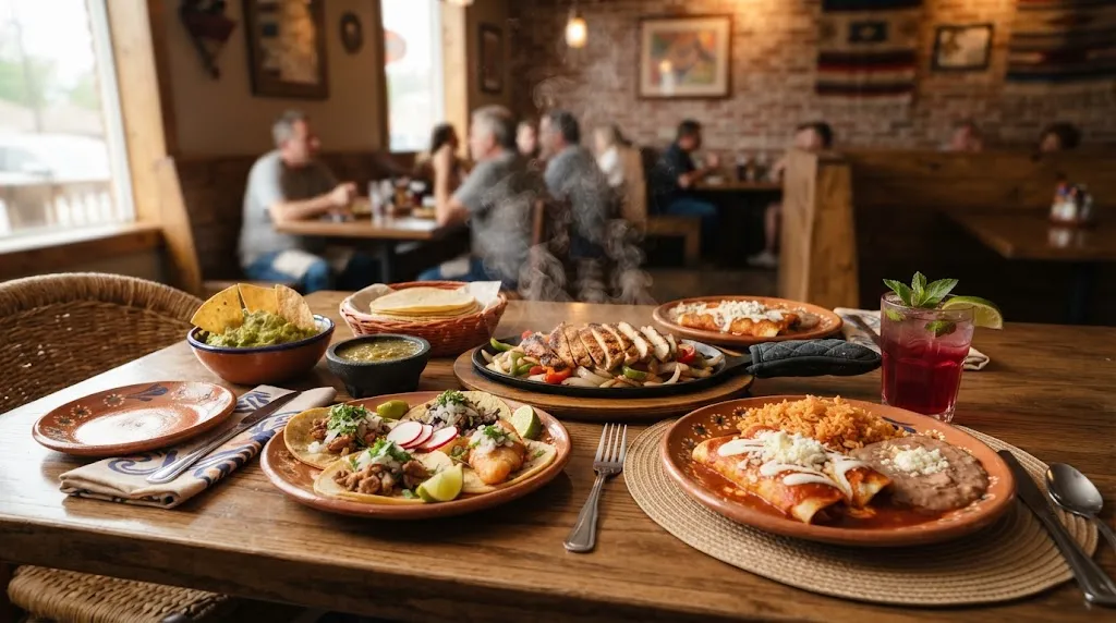 Mexican food including tacos and fajitas at a restaurant in Hernando MS