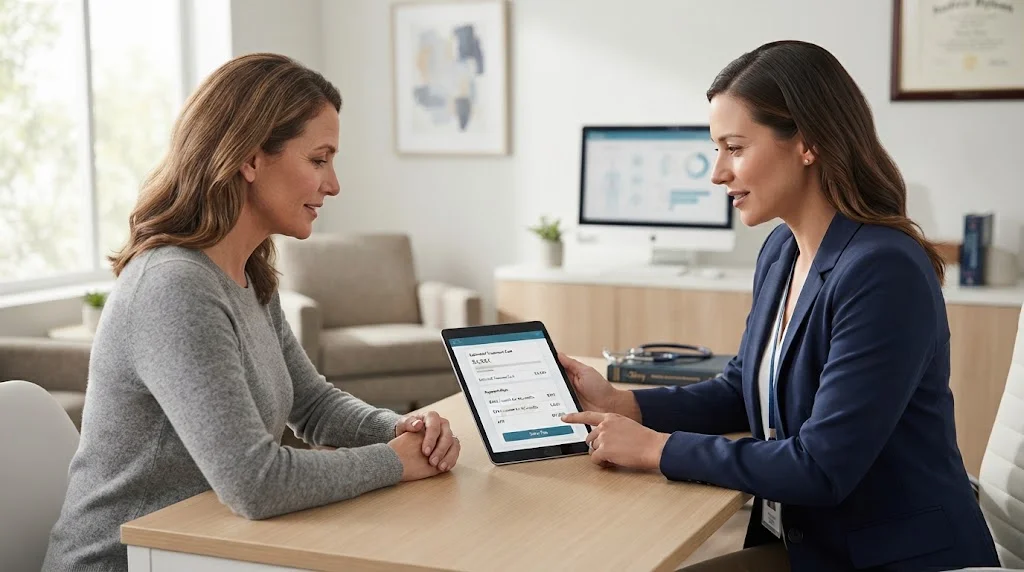 Patient reviewing healthcare financing and medical payment plan options